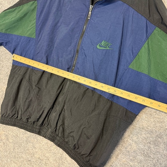 Vintage Nike Men's Windbreaker Jacket Blue Black Retro 90s Track Coat Size L - Picture 6 of 11
